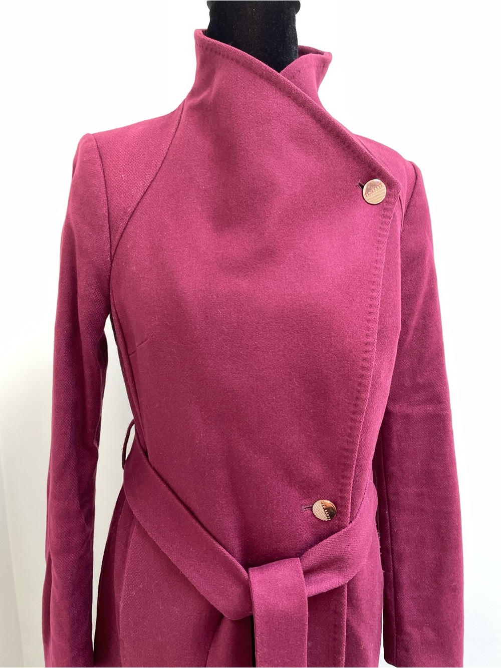 Ted Baker London Berry Wool Blend Wrap Coat with Belt, Size 1 (US 4-6) - Picture 3 of 8